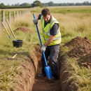 Premium GPO Post Hole Rabbiting Spade with 48" Tubular Steel Shaft - Durable and Efficient Tool for Digging