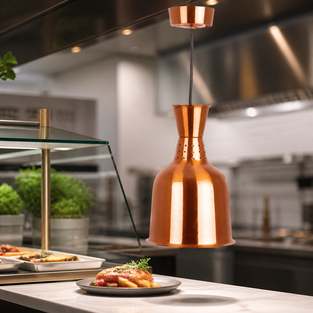 Commercial Heat Lamp Brass Finish 250W 284mm Height