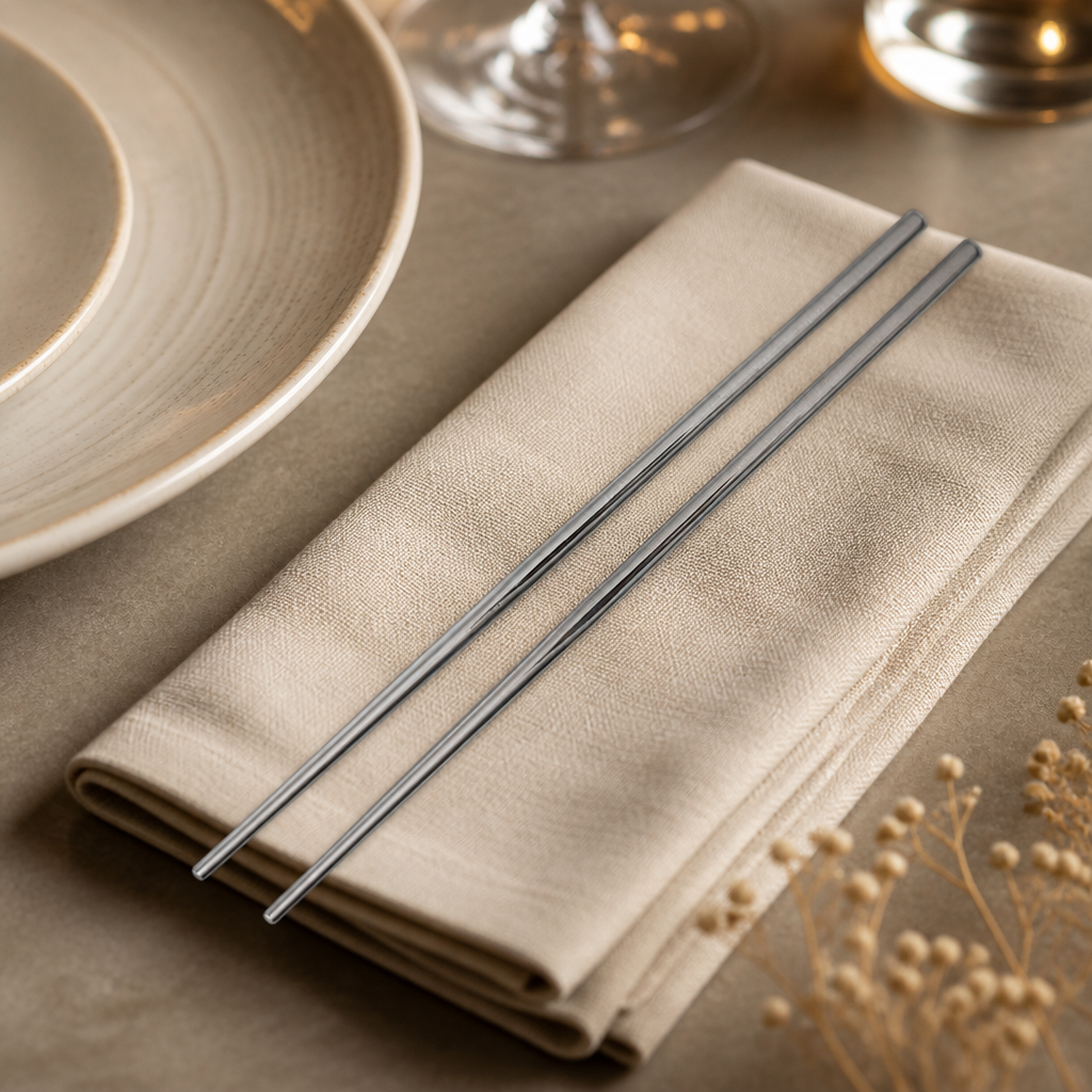 Commercial Stainless Steel Chopsticks 230mm - 12 Pack