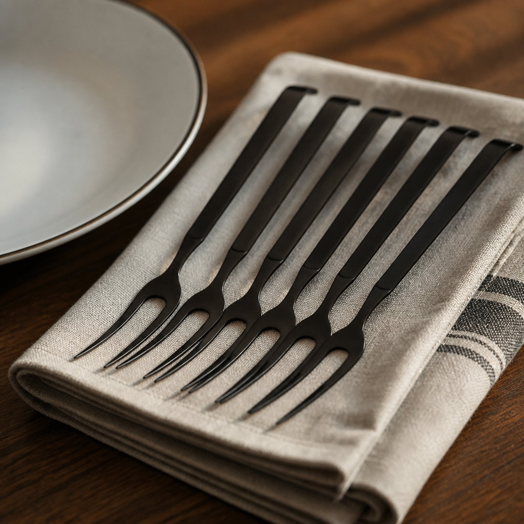 Commercial Meat Serving Forks Black 6 Pack