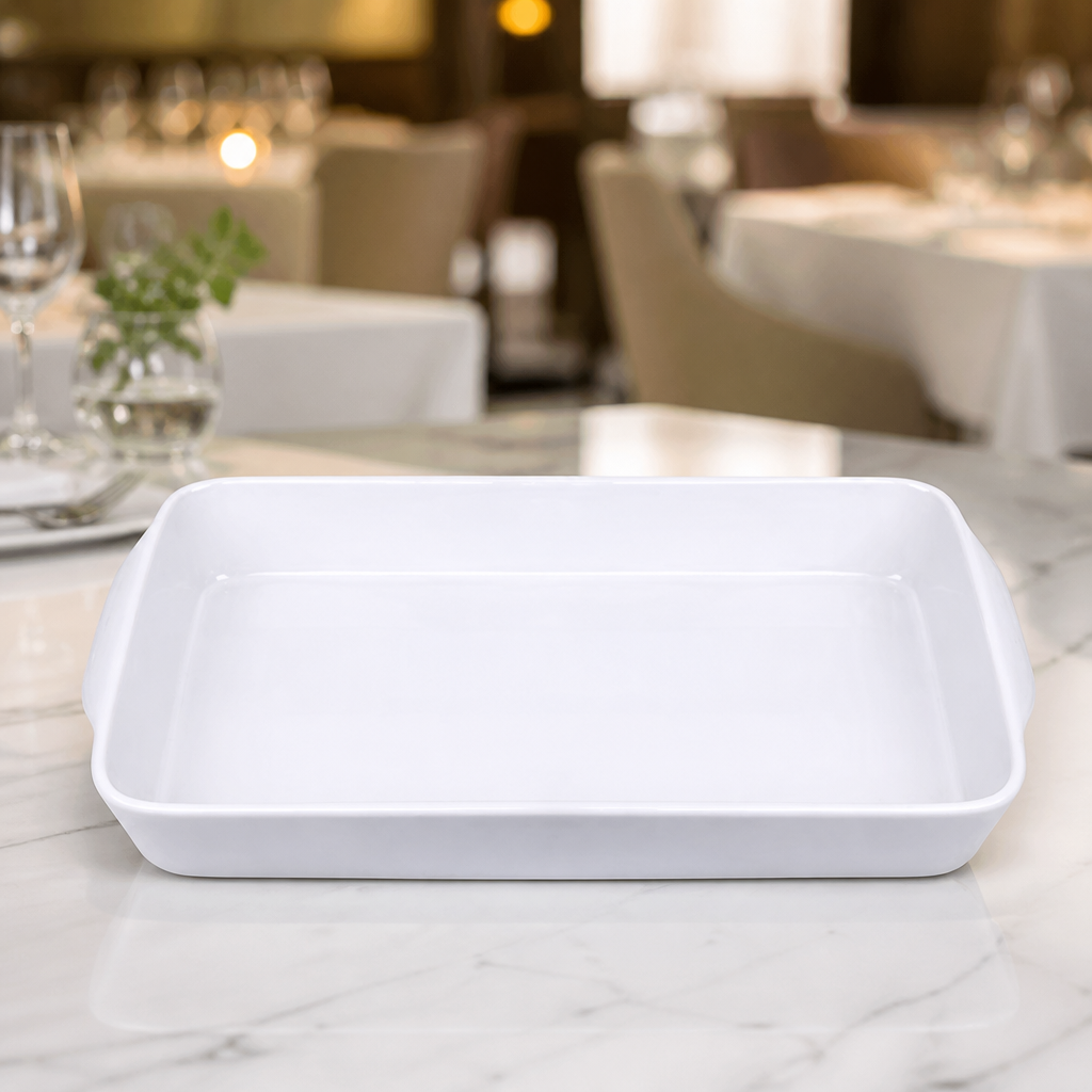Commercial Rectangular Roasters 395x219mm Porcelain 6 Pack