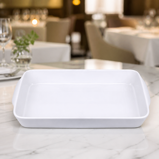 Commercial Rectangular Roasters 395x219mm Porcelain 6 Pack