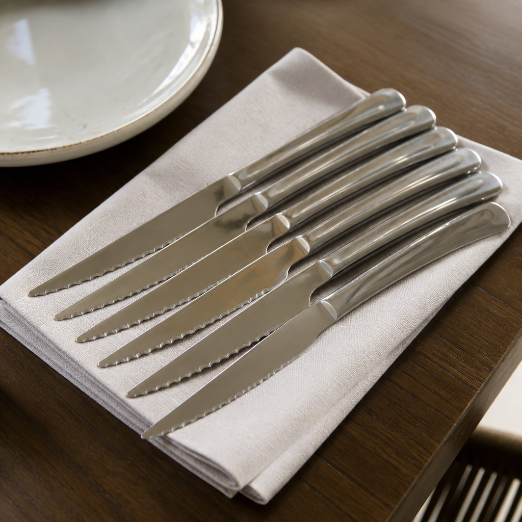 Set of 12 ergonomic 8" serrated steak knives