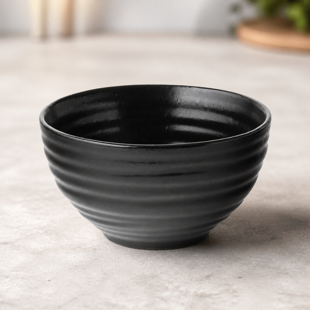 Commercial Stoneware Rice Bowls 240ml Rustic Set of 6