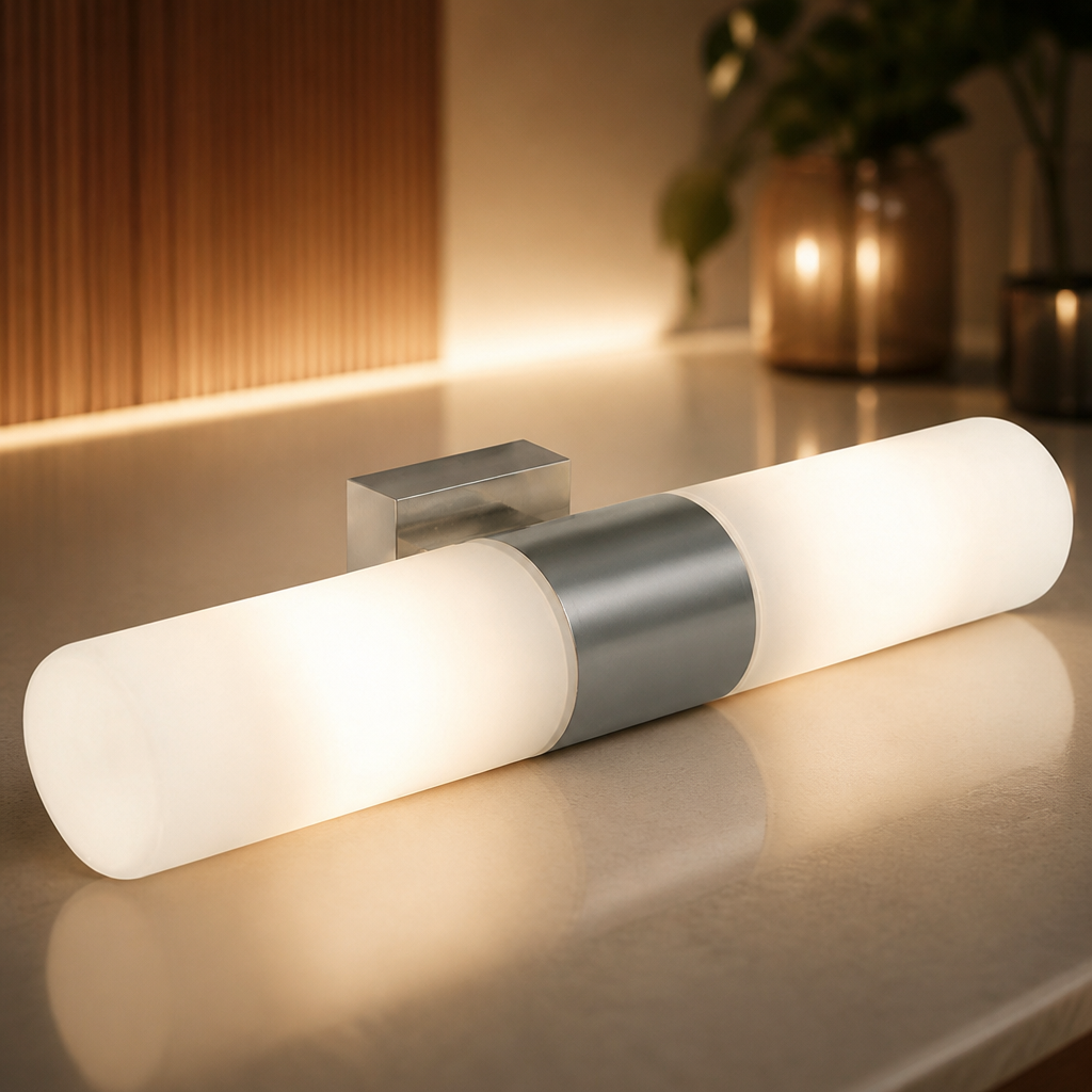 Double Indoor Wall Light Rated for Bathrooms 308mm Wide