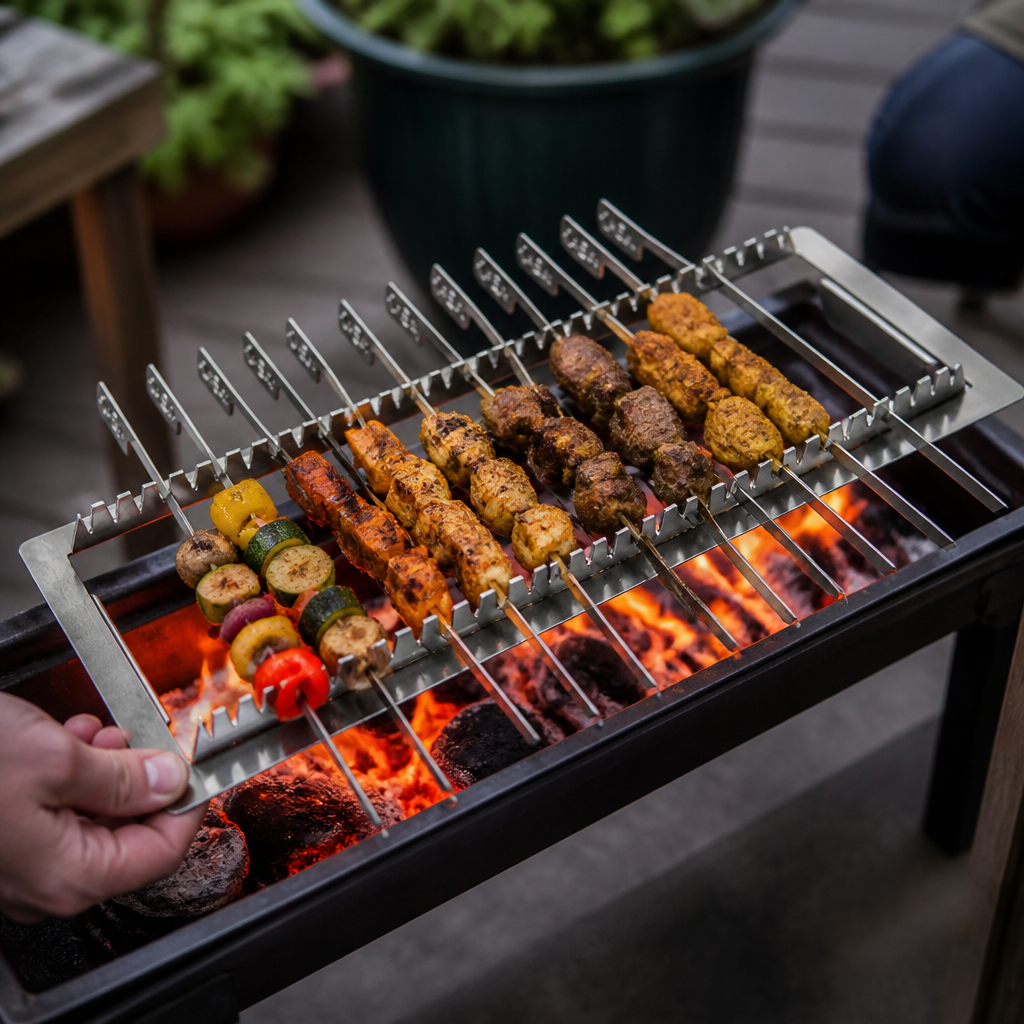 Commercial Skewer Rack with 12 Skewers for Konro Grill