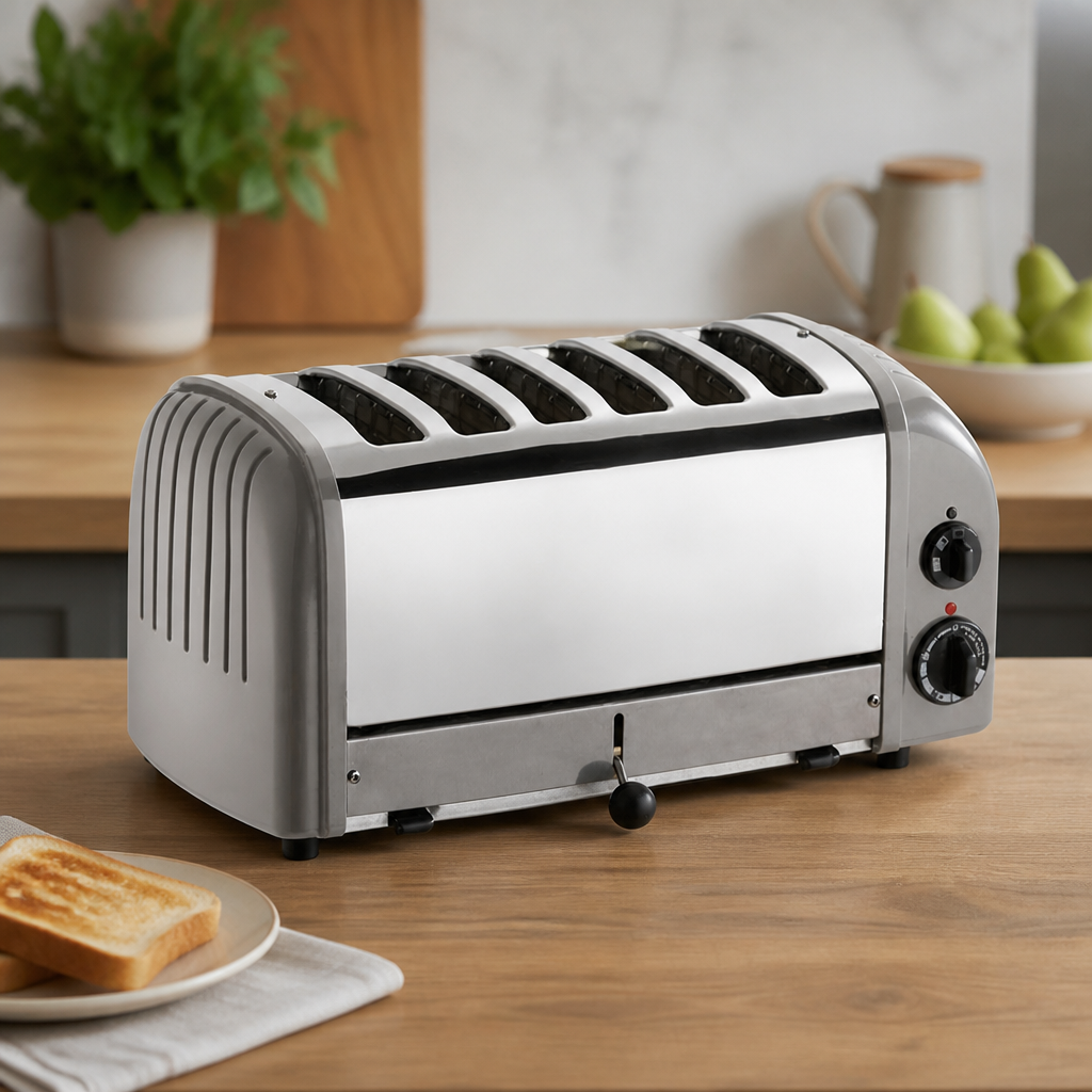 6 Slice Vario Toaster Metallic Silver with Extra Wide Slots