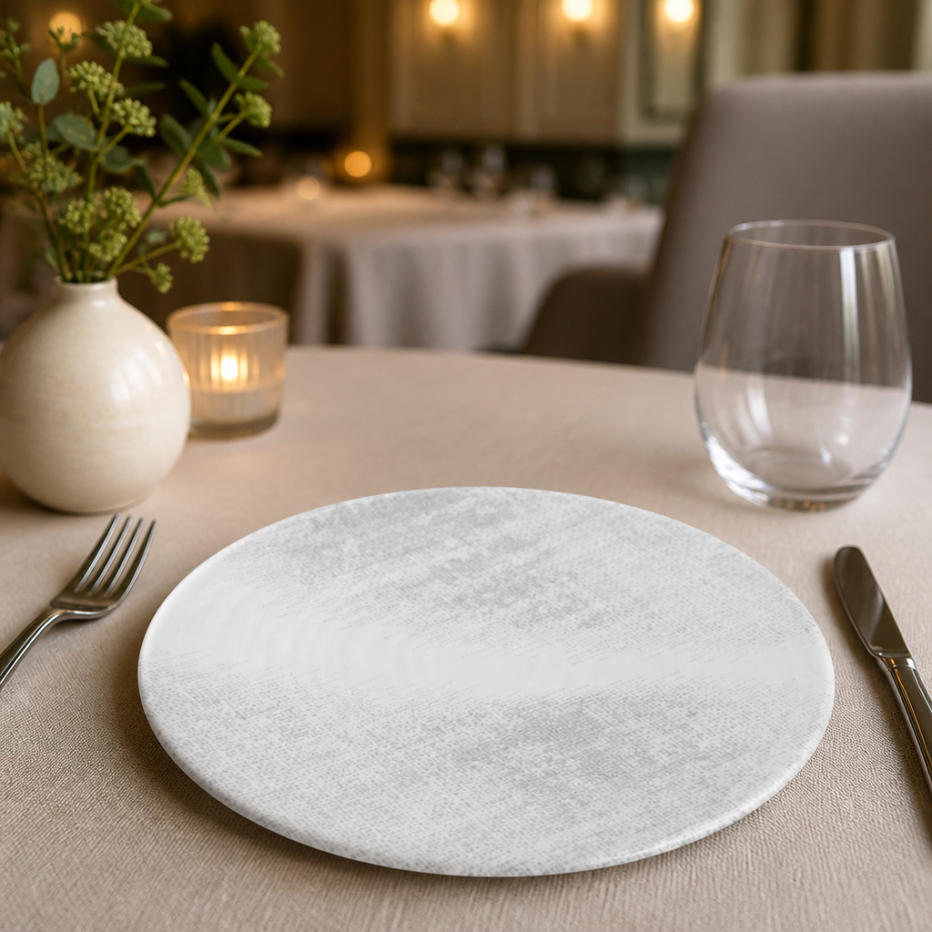 Commercial Jute Coupe Plates 230mm Grey 12 Pack