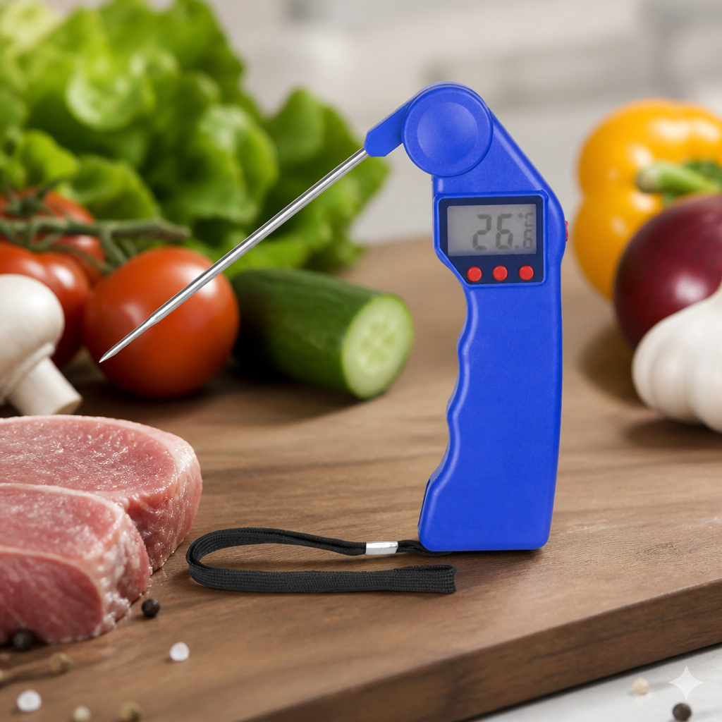 Commercial Pocket Thermometer Blue 20mm x 160mm for Kitchens