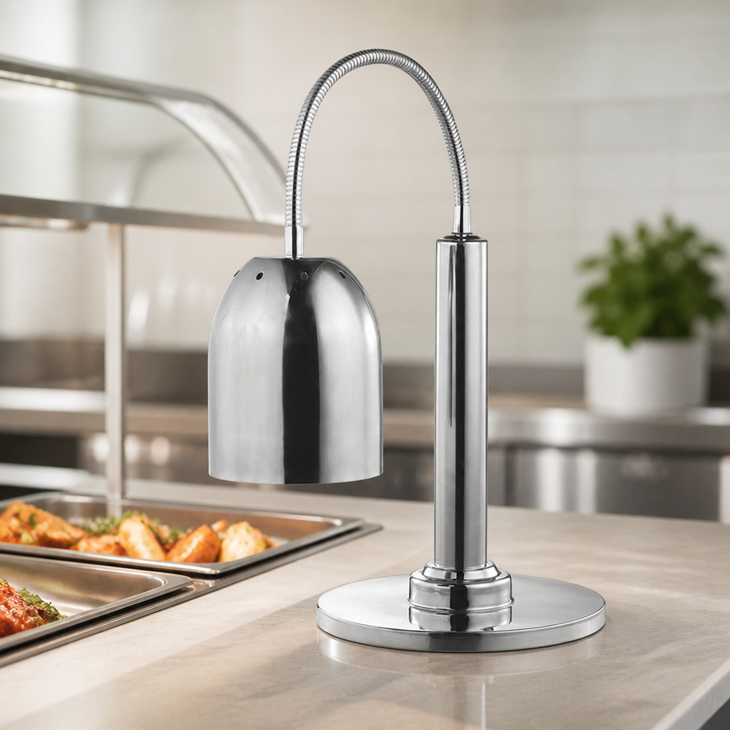 Stainless Steel Heat Lamp With Adjustable Shade For Buffets