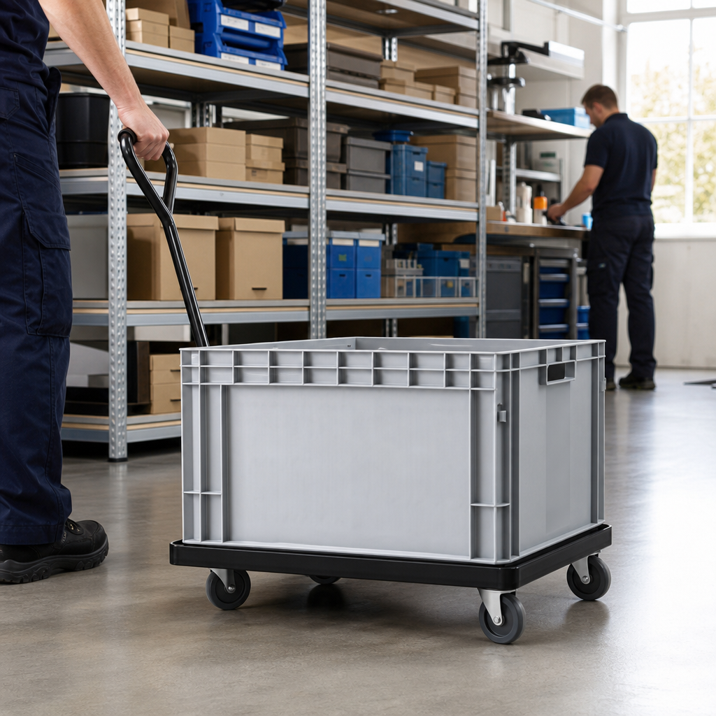 ABS Dolly for Moving Euro Containers and Boxes