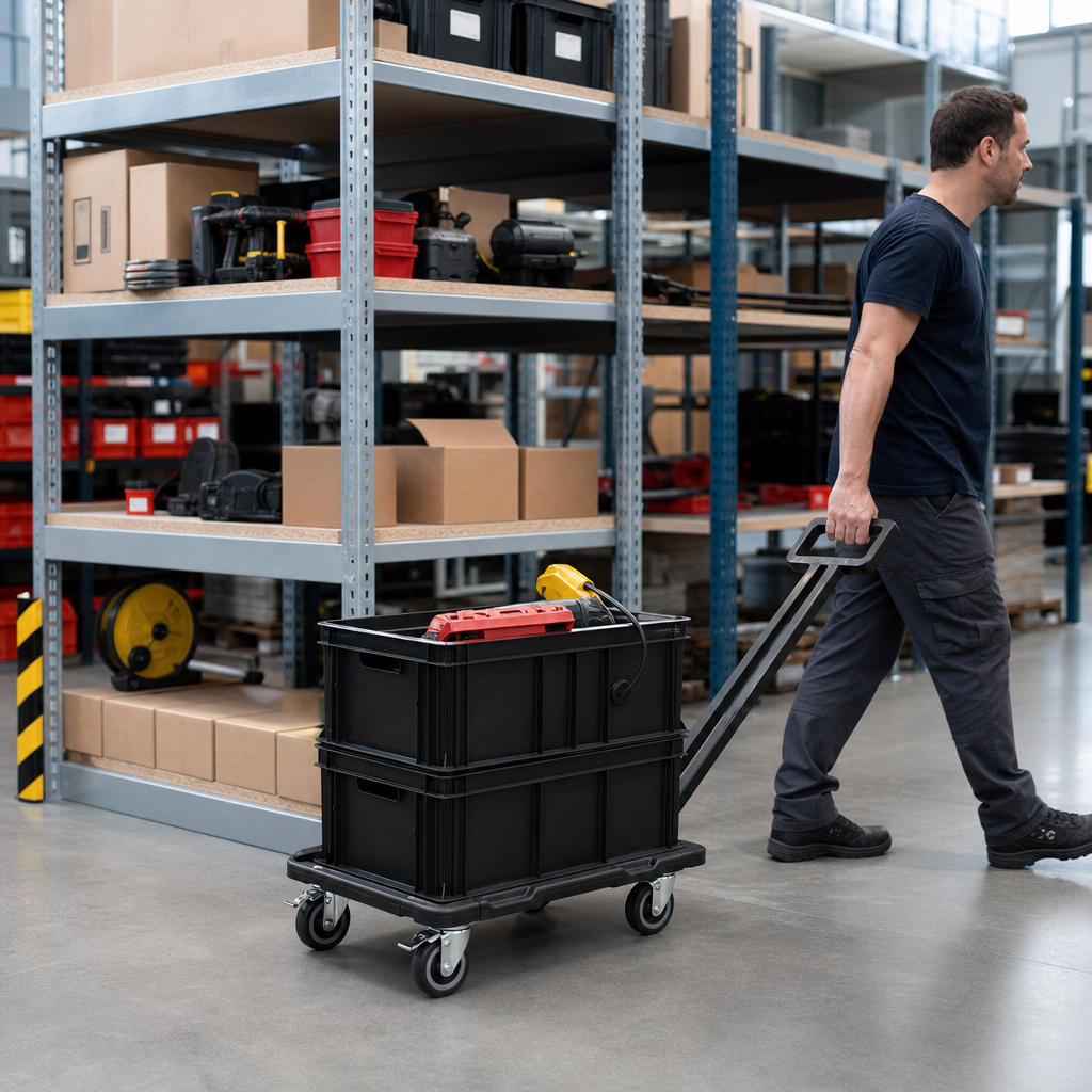 ABS Dolly with Handle for Moving Euro Containers and Boxes