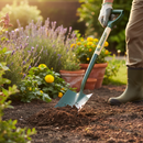 Premium Heavy Duty Garden Digging Spade with Ash Shaft and Ergonomic Grip, 28" Length