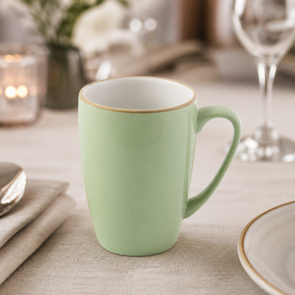 Green Commercial Profile Mugs 355ml 12 Pack