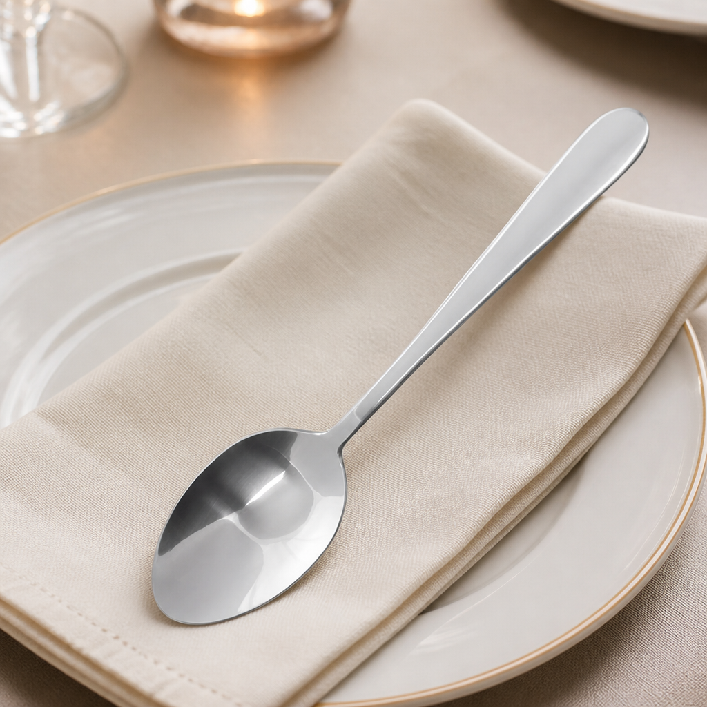Commercial stainless steel service spoons 12 pack 195mm