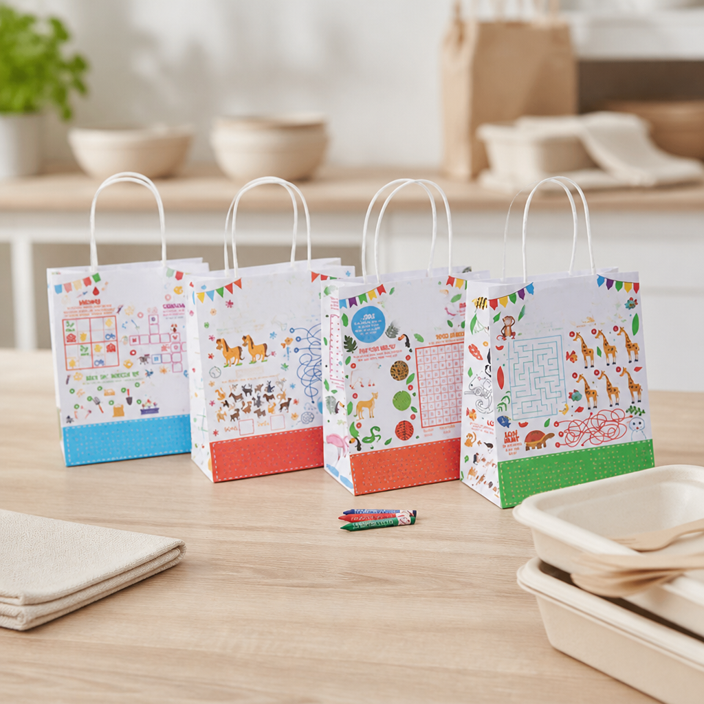 Kids Meal Activity Packs 200 Count Portable Fun Dining Bags