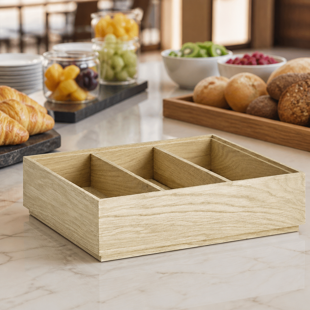Commercial wooden insert for GN 1/2 box 300x240x60mm black