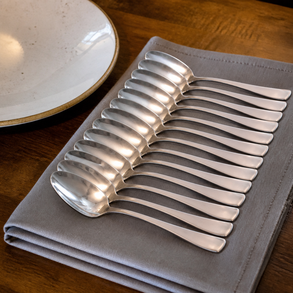 Set of 12 commercial dessert spoons for catering use