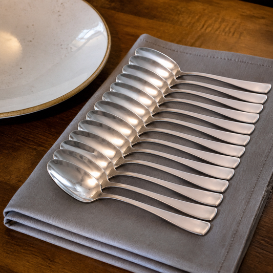 Set of 12 commercial dessert spoons for catering use