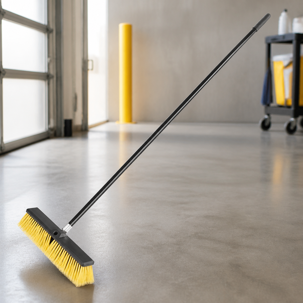 Heavy Duty 18" Broom and Handle Set for Commercial Use