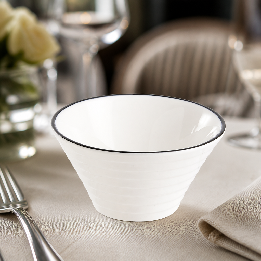 Commercial Appetizer Spiral Dishes 85mm Porcelain 24 Pack