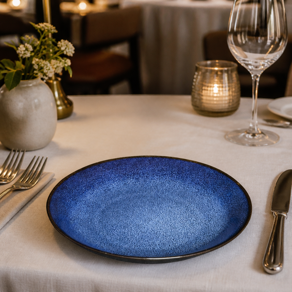 Commercial Stoneware Coupe Plates 205mm Midnight Blue 4 Pack
