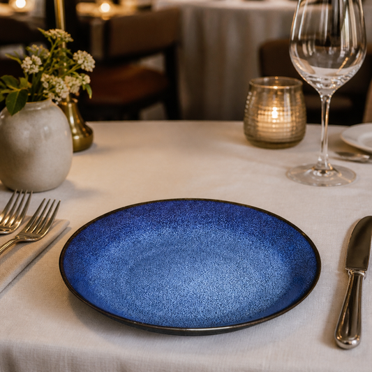 Commercial Stoneware Coupe Plates 205mm Midnight Blue 4 Pack