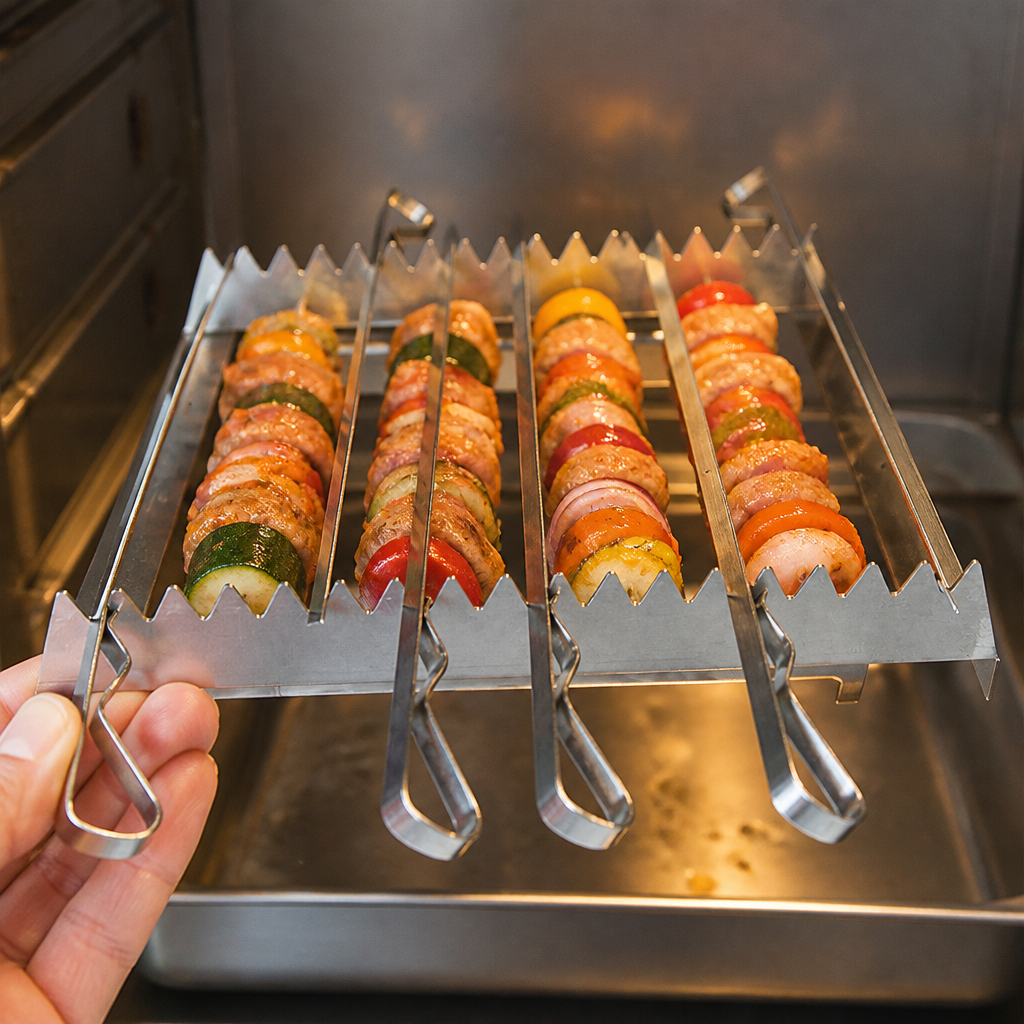 Commercial Skewer Rack with 6 Skewers for Ovens 50x305mm