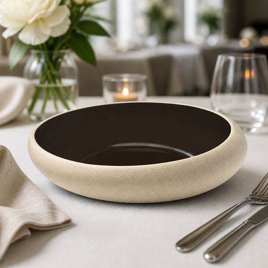 Black commercial deep coupe plates 260mm pack of 6