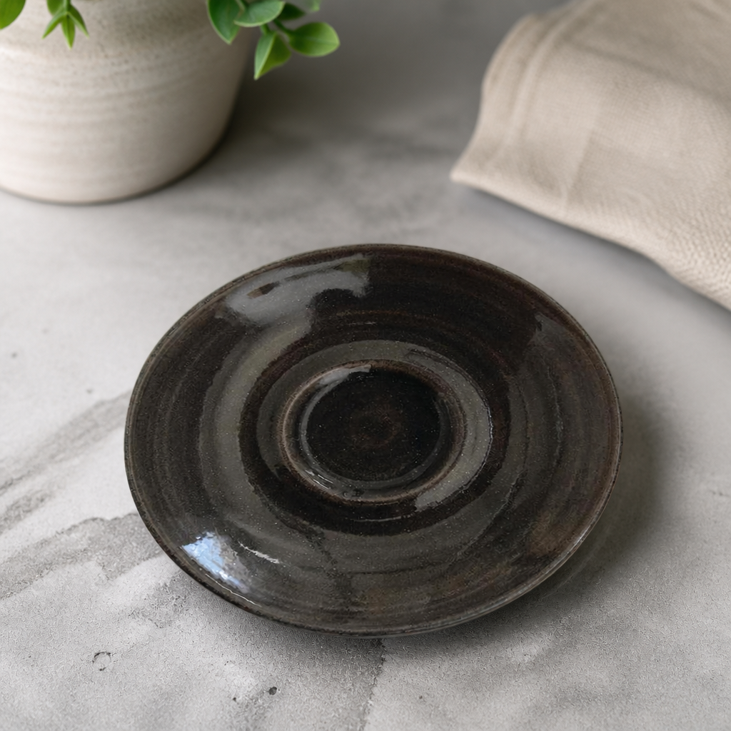 Commercial Espresso Saucers 114mm Black Porcelain 12 Pack