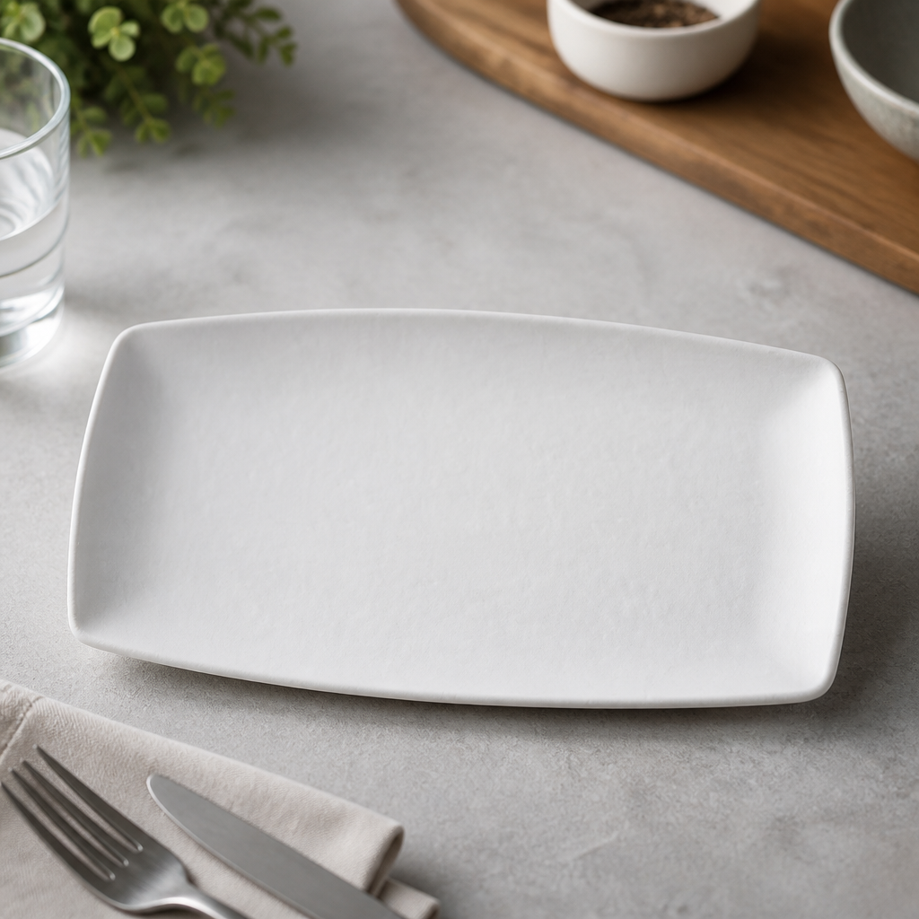 Commercial Melamine Rectangle Plates 330x165mm 12 Pack