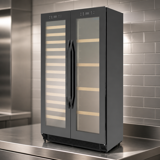 Commercial Double Door Wine Cooler 365L Capacity Efficient
