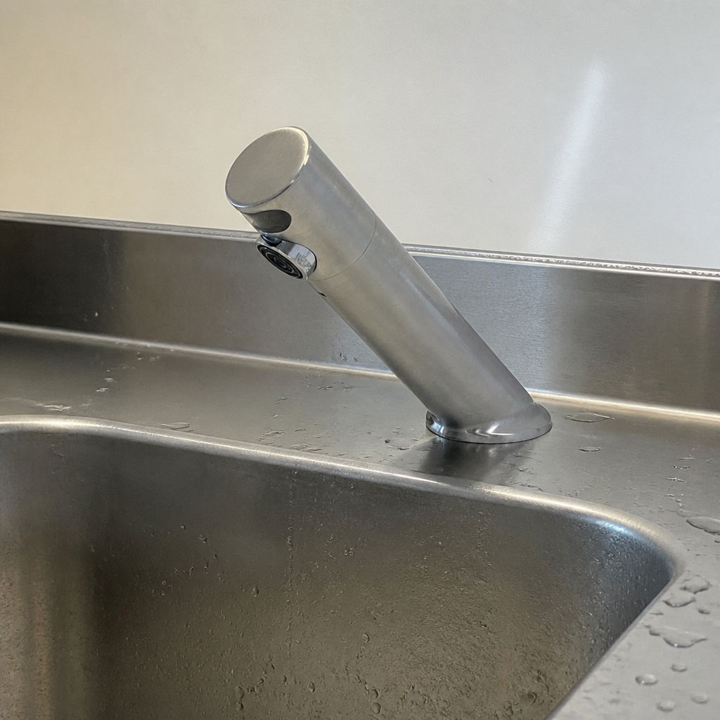 Commercial No-Touch Sink Tap with Antimicrobial Outlet