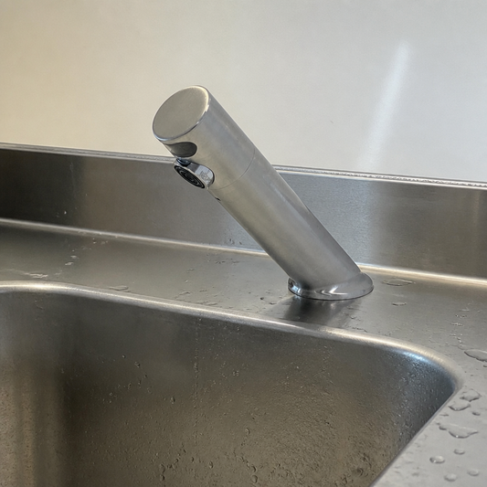 Commercial No-Touch Sink Tap with Antimicrobial Outlet