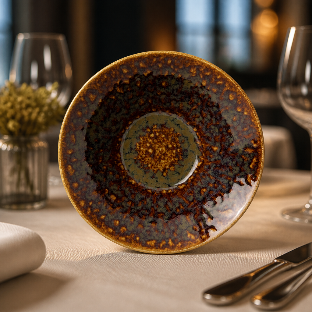 Set of 12 Commercial Porcelain Bowls Amber 165mm