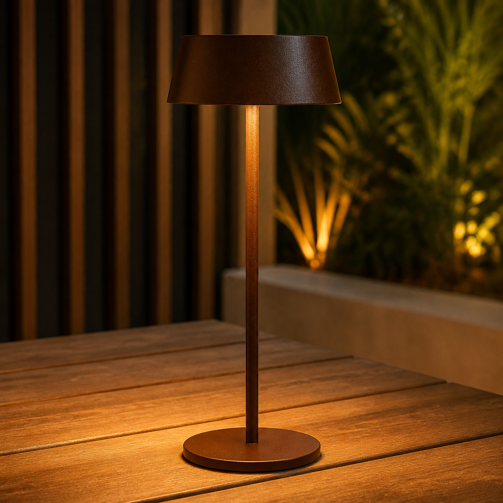 Cordless LED Table Lamp 300mm Corten Finish 6 Pack