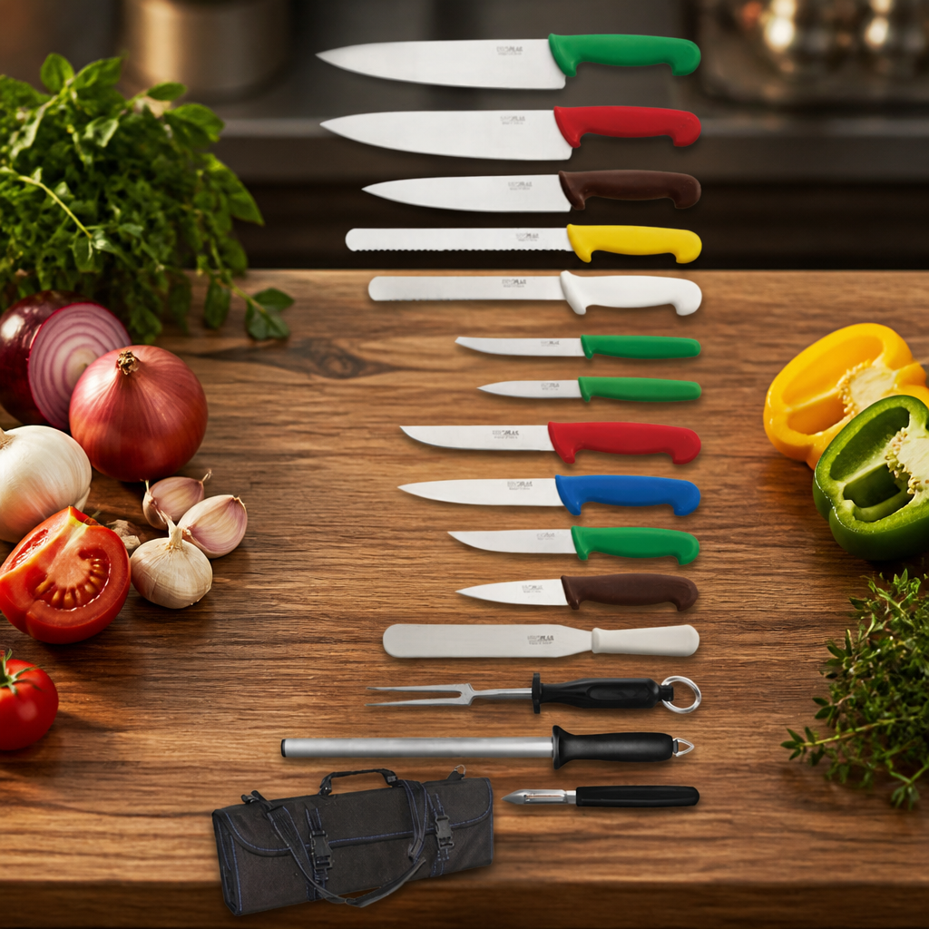 Commercial 15-Piece Knife Set with Carry Case