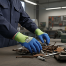 Premium Needle-Resistant Gloves with Cut Protection, Hi-Vis Polyester Shell, and Sandy Nitrile Coating for Enhanced Grip