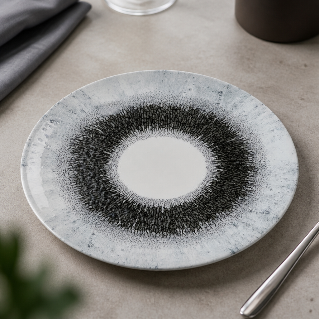 Commercial Coupe Plates 260mm Quartz Black Super Vitrified 12 Pack