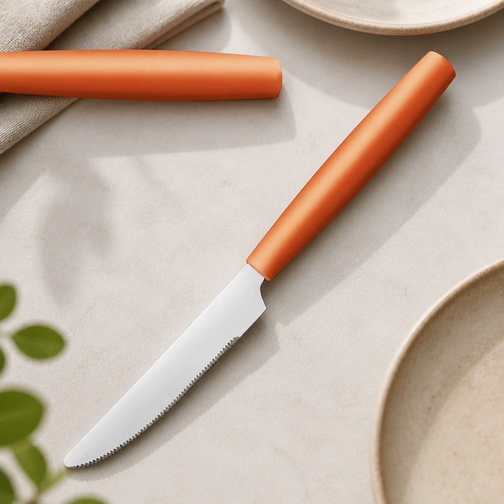 Commercial Table Knives Orange 12 Pack 223mm Length