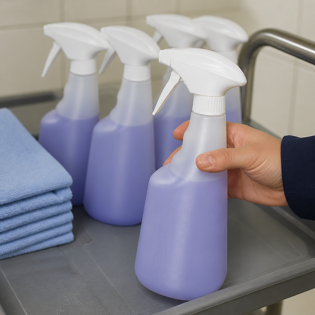 Pack of 6 empty 650ml commercial floor cleaner bottles