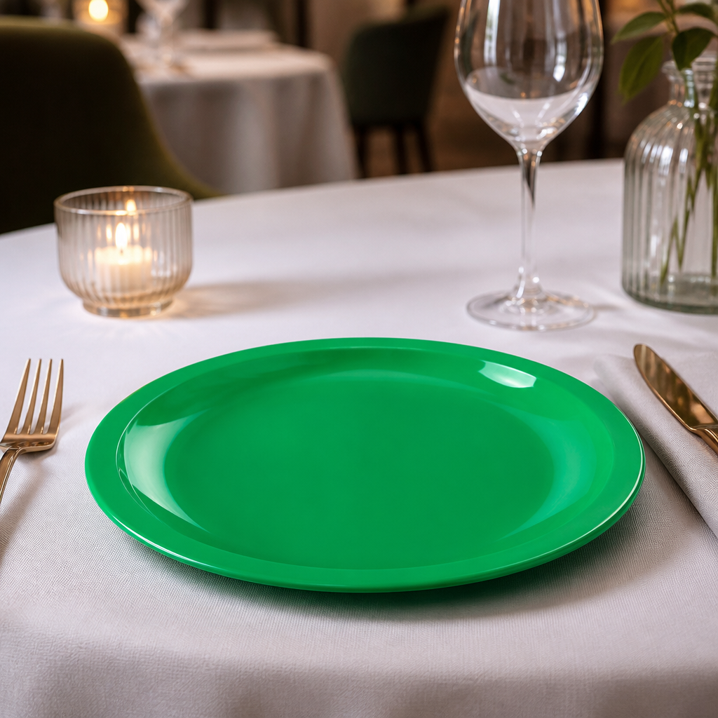 Commercial Polypropylene Plates Green 230mm 12 Pack