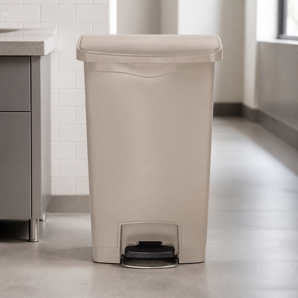 50Ltr Commercial Step-On Pedal Bin Beige