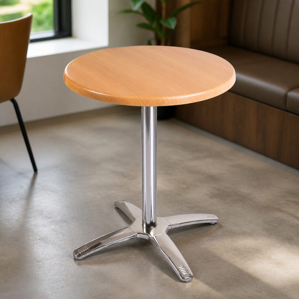 Commercial Round Beech Table Top and Base Combo 710mm Height