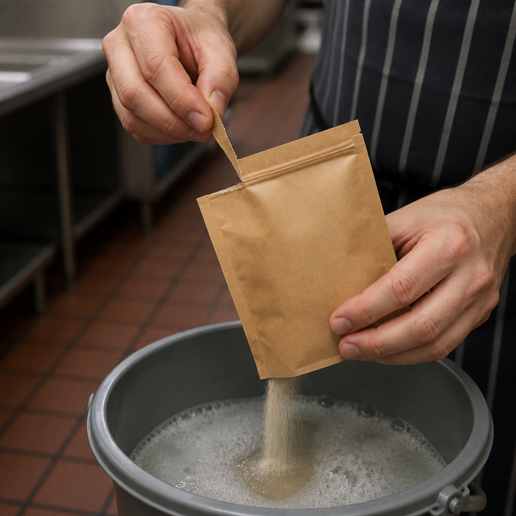 Commercial Hard Surface Detergent Sachets for washroom cleaning