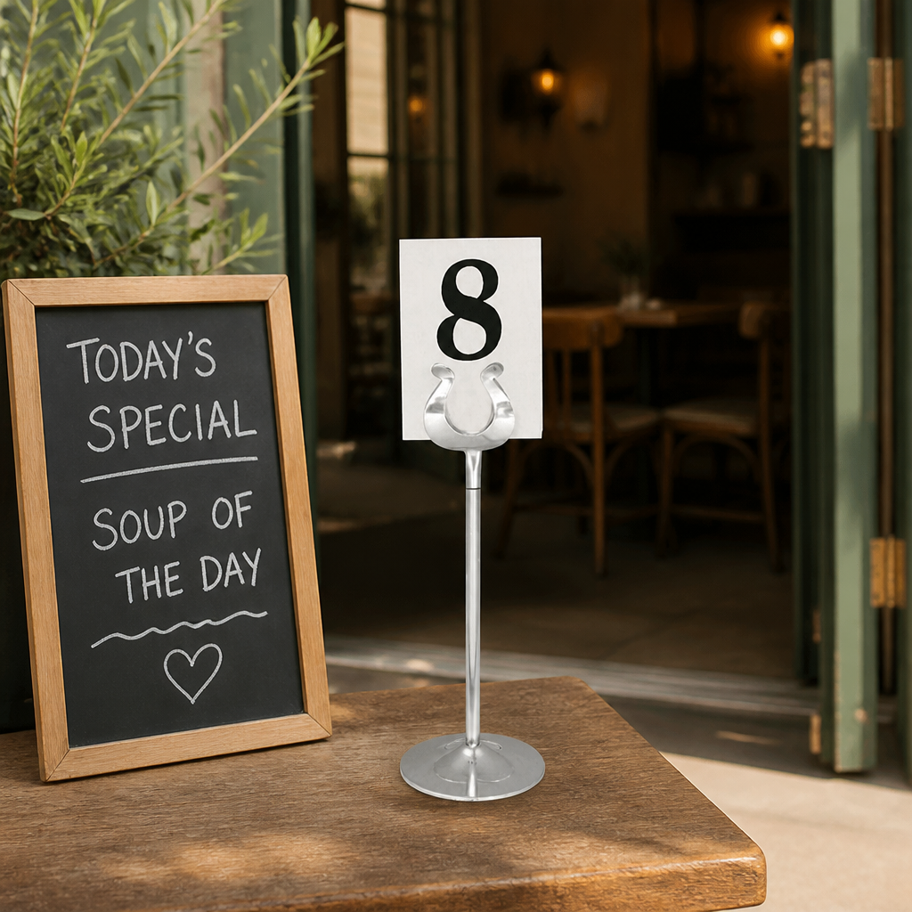 Stainless Steel Table Number Stand 205mm for restaurants