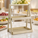 Commercial Two-Tier Wooden Serving Tray 445mm Height