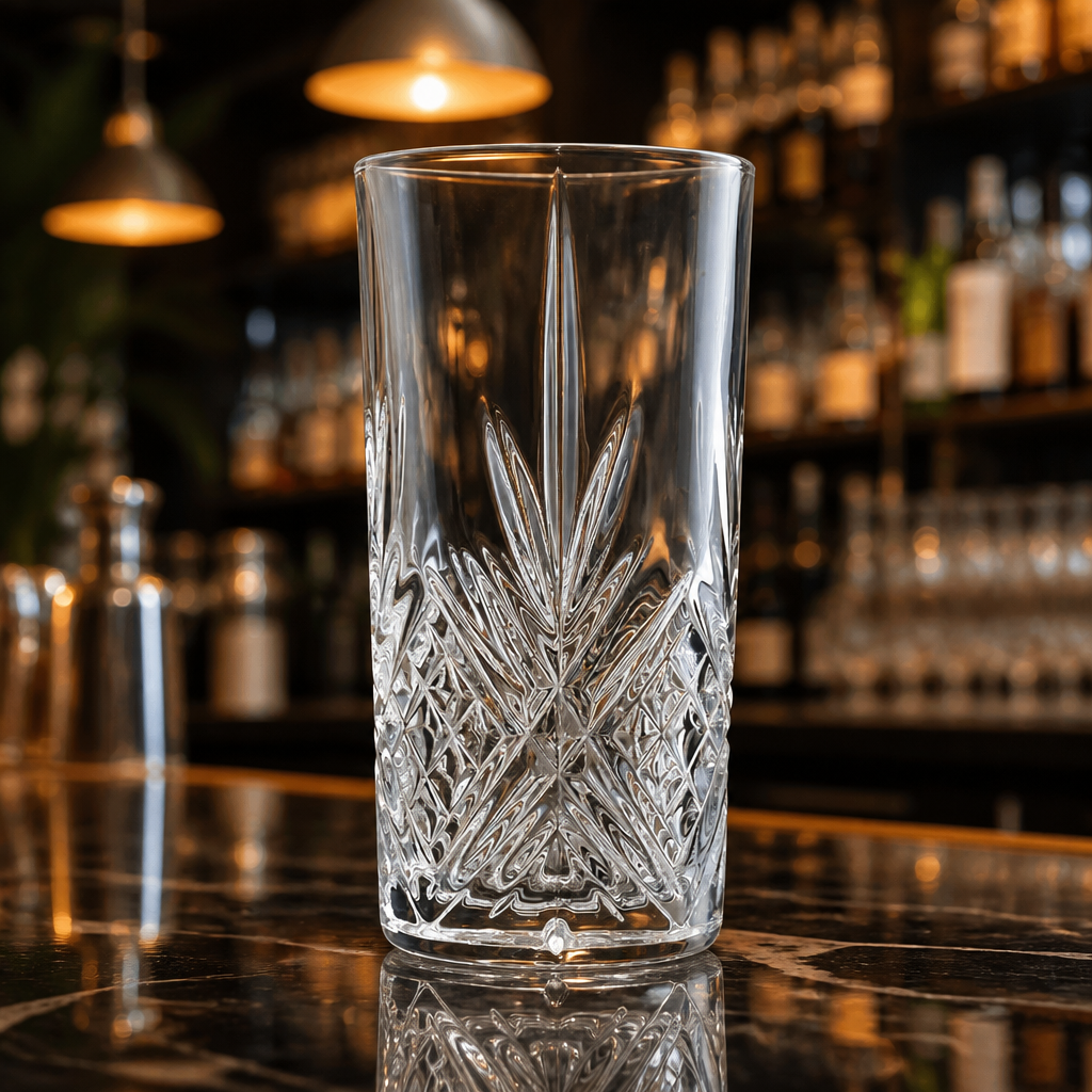 Commercial Hi Ball Glasses 380ml Vintage Cut Glass 24 Pack