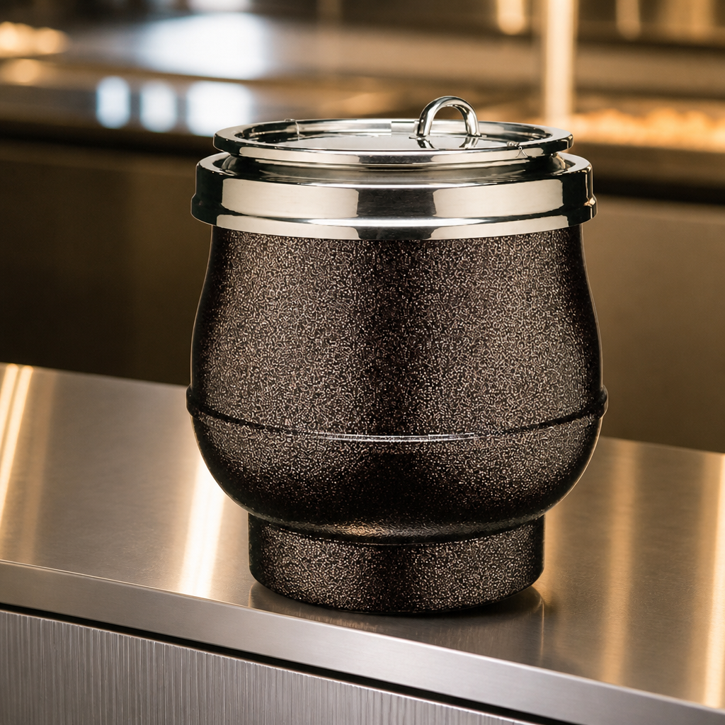 11L Commercial Soup Kettle in Rustic Brown for catering