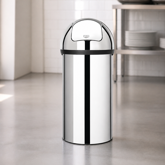 Commercial Stainless Steel Push Top Bin 60Ltr Capacity